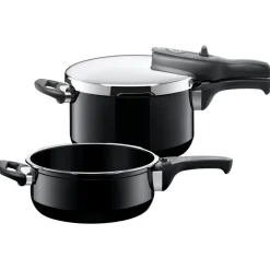 Silit Silargan® Sicomatic t-Plus Schnellkochtopf-Set, 22 cm, 4,5 l und 3,0 l, Black