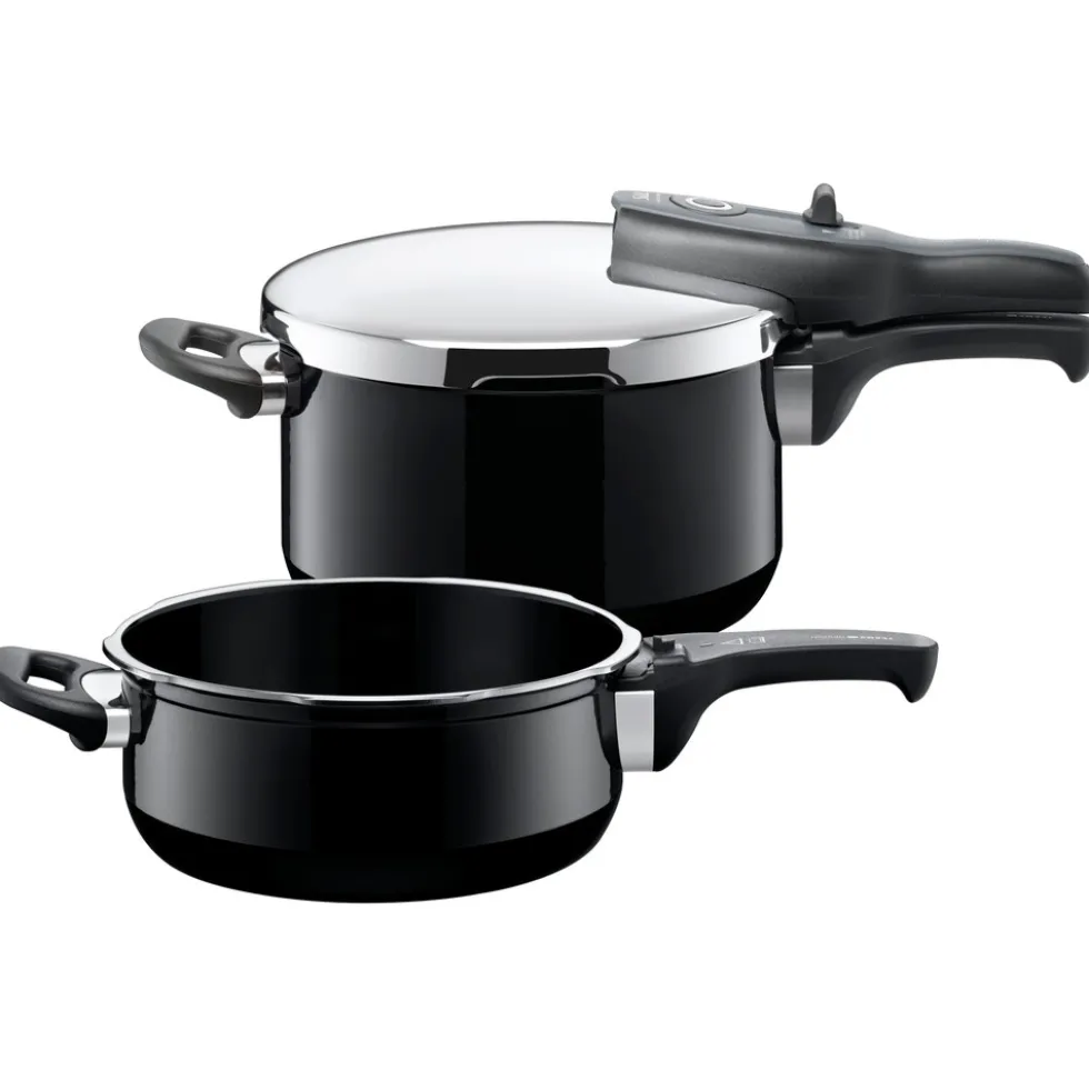 Silit Silargan® Sicomatic t-Plus Schnellkochtopf-Set, 22 cm, 4,5 l und 3,0 l, Black
