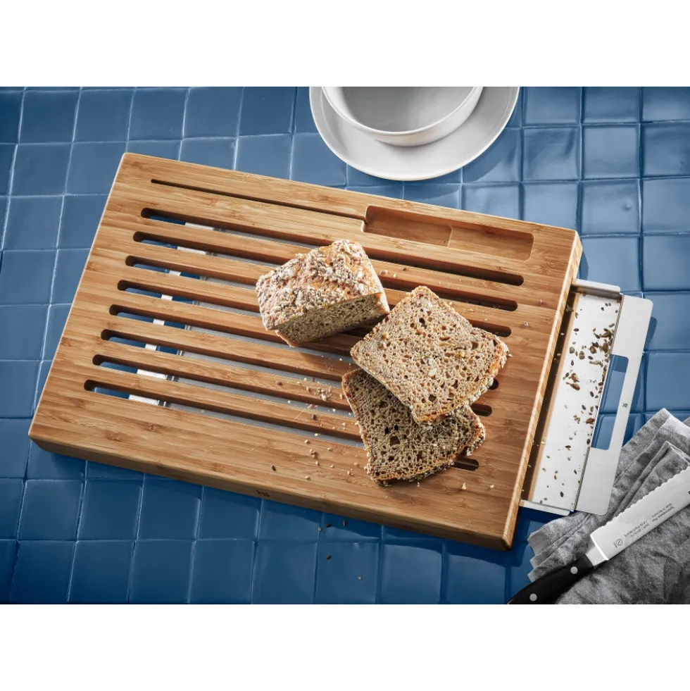 Smart Storage Brotschneidebrett mit Auffangschale Schneidebrett, 44 x 27 cm