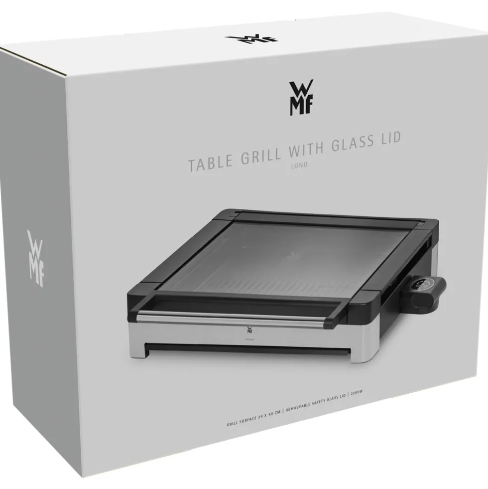 WMF Lono Tischgrill gerippt mit Glasdeckel